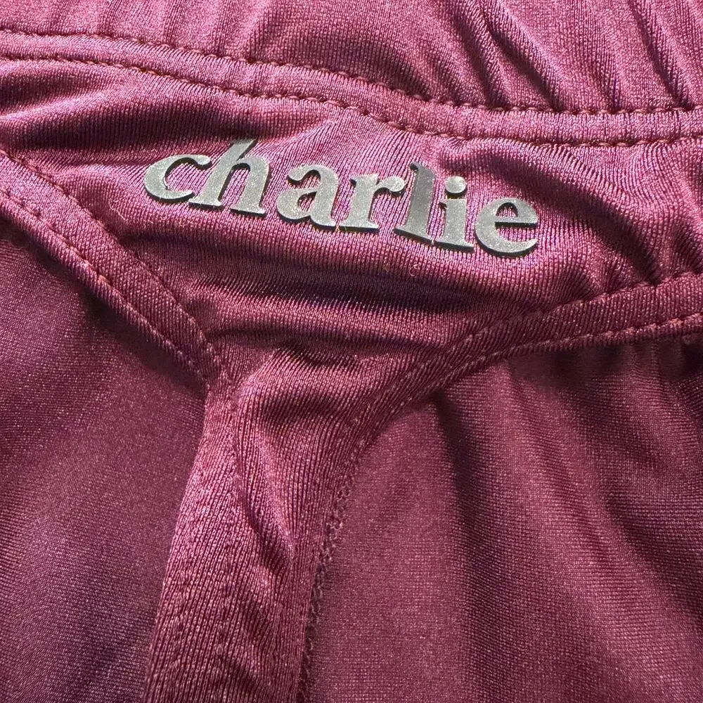 Charlie By MZ Mens Classic Body Swim Thong Color Plum Purple Large